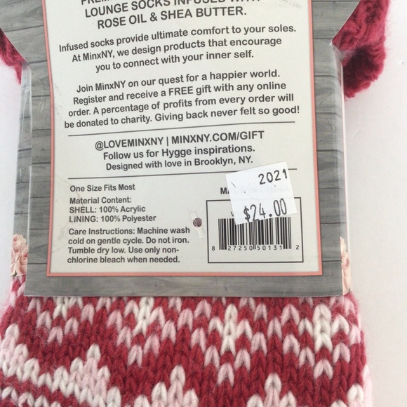 MINX NY SHEA BUTTER INFUSED LOUNGE SLIPPER SOCKS NWT - Picture 10 of 10